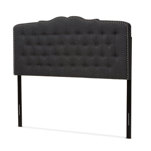 Baxton Studio Lucy Modern and Contemporary Dark Grey Fabric Queen Size Headboard