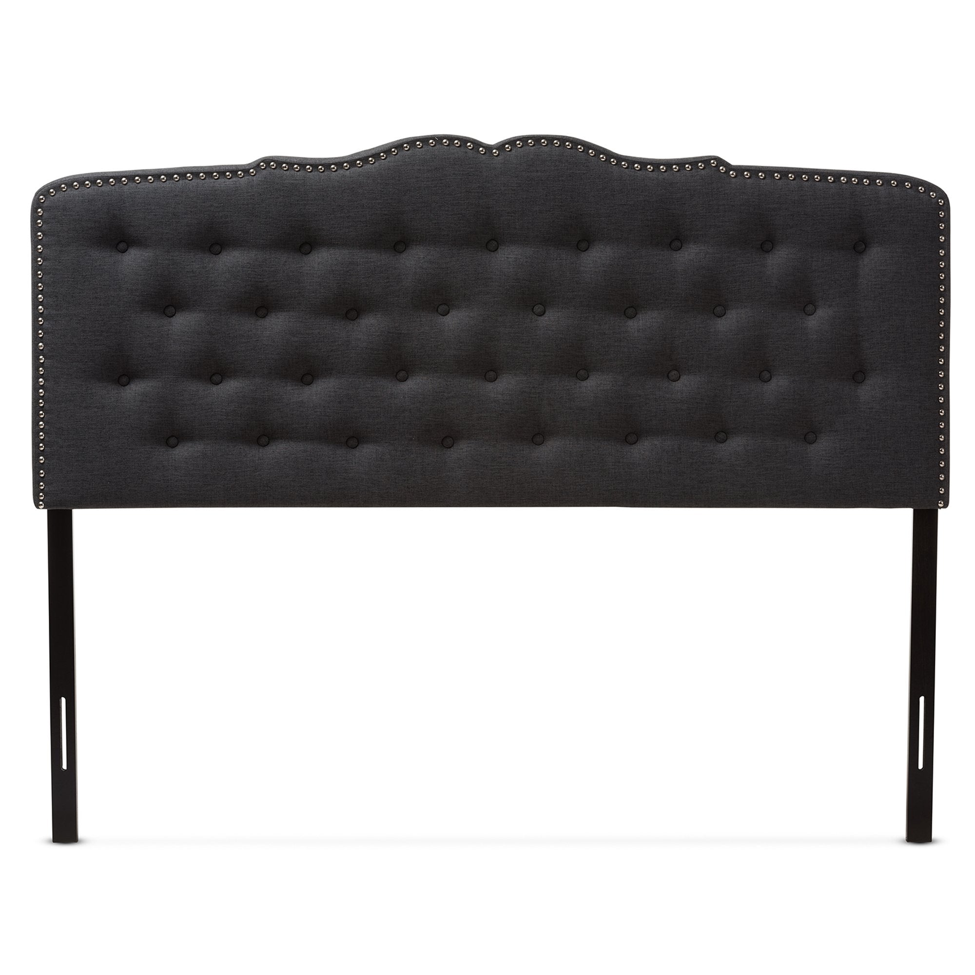 Baxton Studio Lucy Modern and Contemporary Dark Grey Fabric King Size Headboard