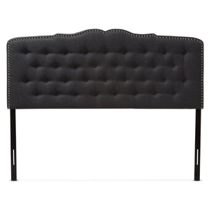 Baxton Studio Lucy Modern and Contemporary Dark Grey Fabric King Size Headboard