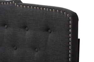 Baxton Studio Lucy Modern and Contemporary Dark Grey Fabric Full Size Headboard