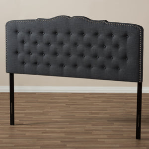 Baxton Studio Lucy Modern and Contemporary Dark Grey Fabric King Size Headboard