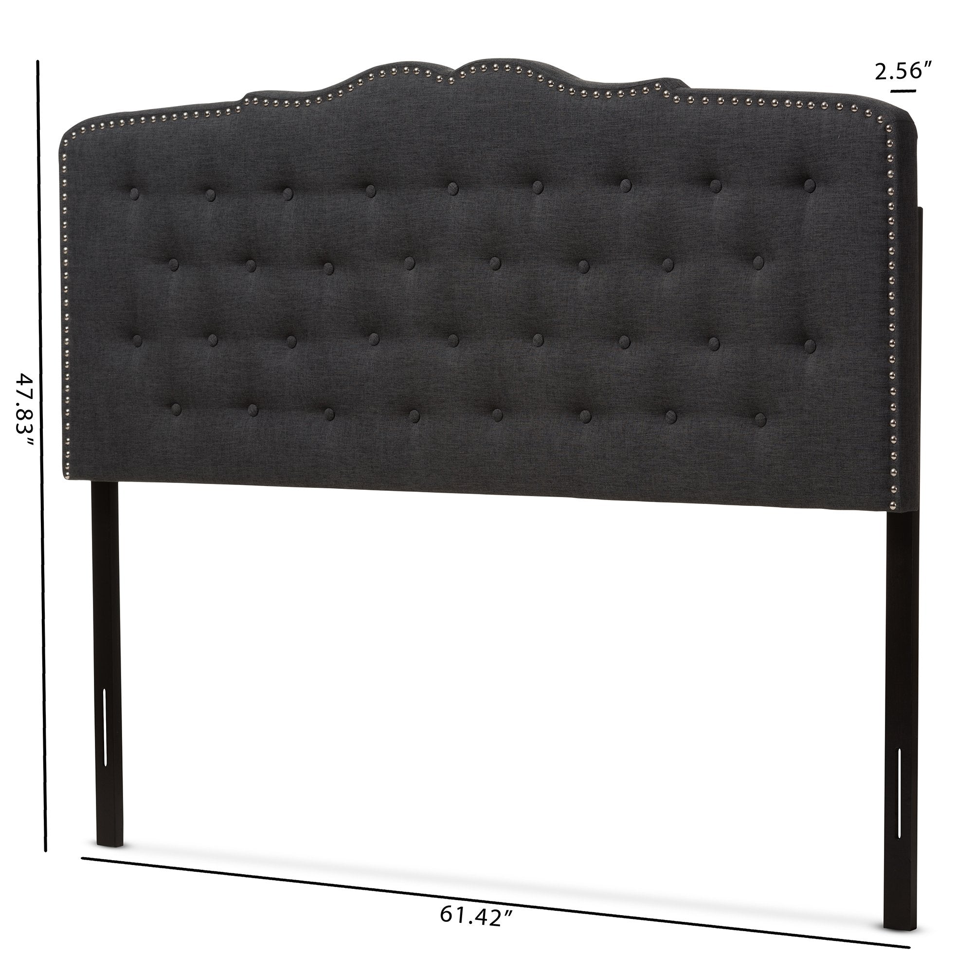 Baxton Studio Lucy Modern and Contemporary Dark Grey Fabric Full Size Headboard