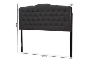 Baxton Studio Lucy Modern and Contemporary Dark Grey Fabric King Size Headboard