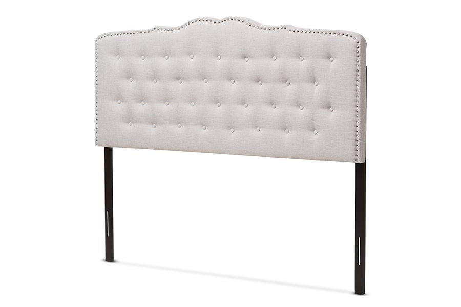 Baxton Studio Lucy Modern and Contemporary Greyish Beige Fabric Full Size Headboard