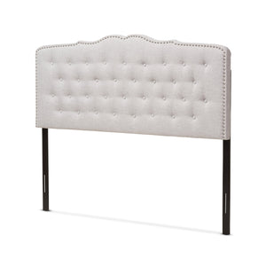 Baxton Studio Lucy Modern and Contemporary Greyish Beige Fabric Full Size Headboard