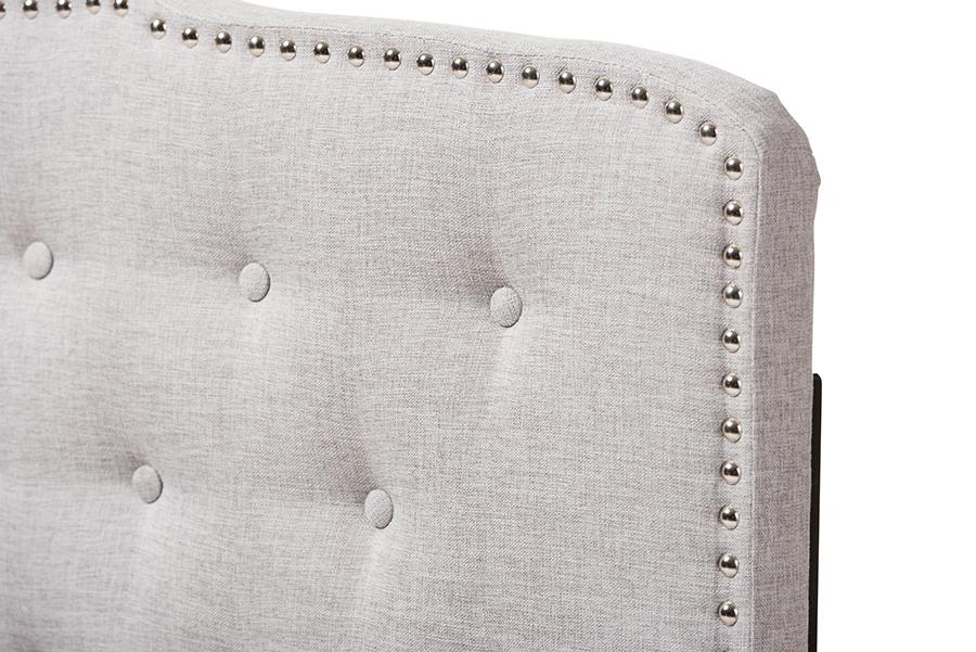 Baxton Studio Lucy Modern and Contemporary Greyish Beige Fabric King Size Headboard