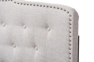 Baxton Studio Lucy Modern and Contemporary Greyish Beige Fabric Full Size Headboard