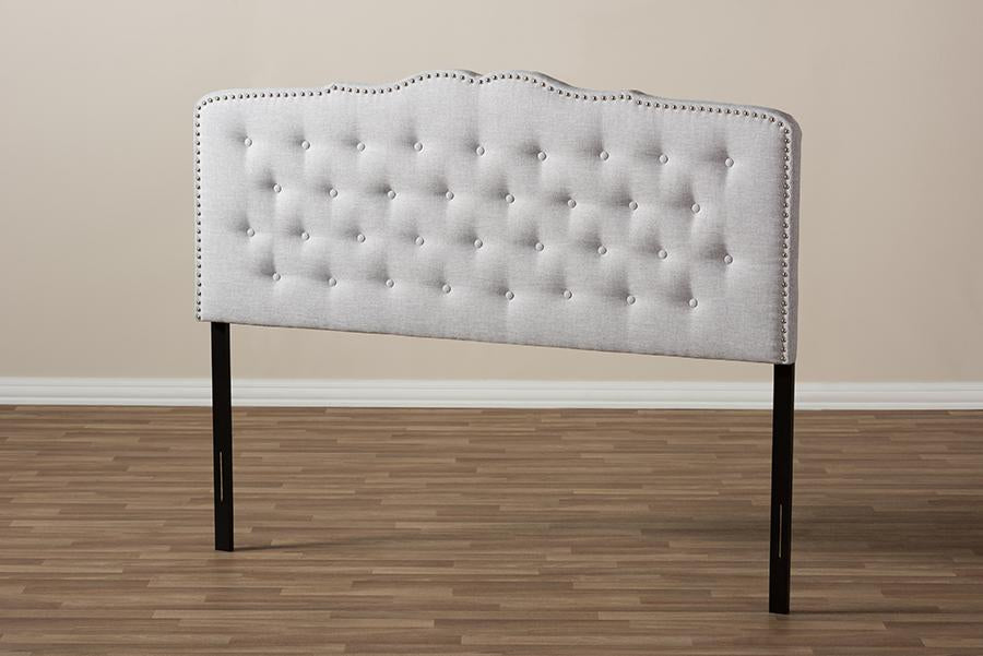 Baxton Studio Lucy Modern and Contemporary Greyish Beige Fabric Queen Size Headboard