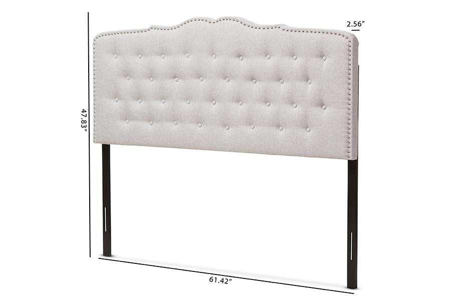 Baxton Studio Lucy Modern and Contemporary Greyish Beige Fabric King Size Headboard