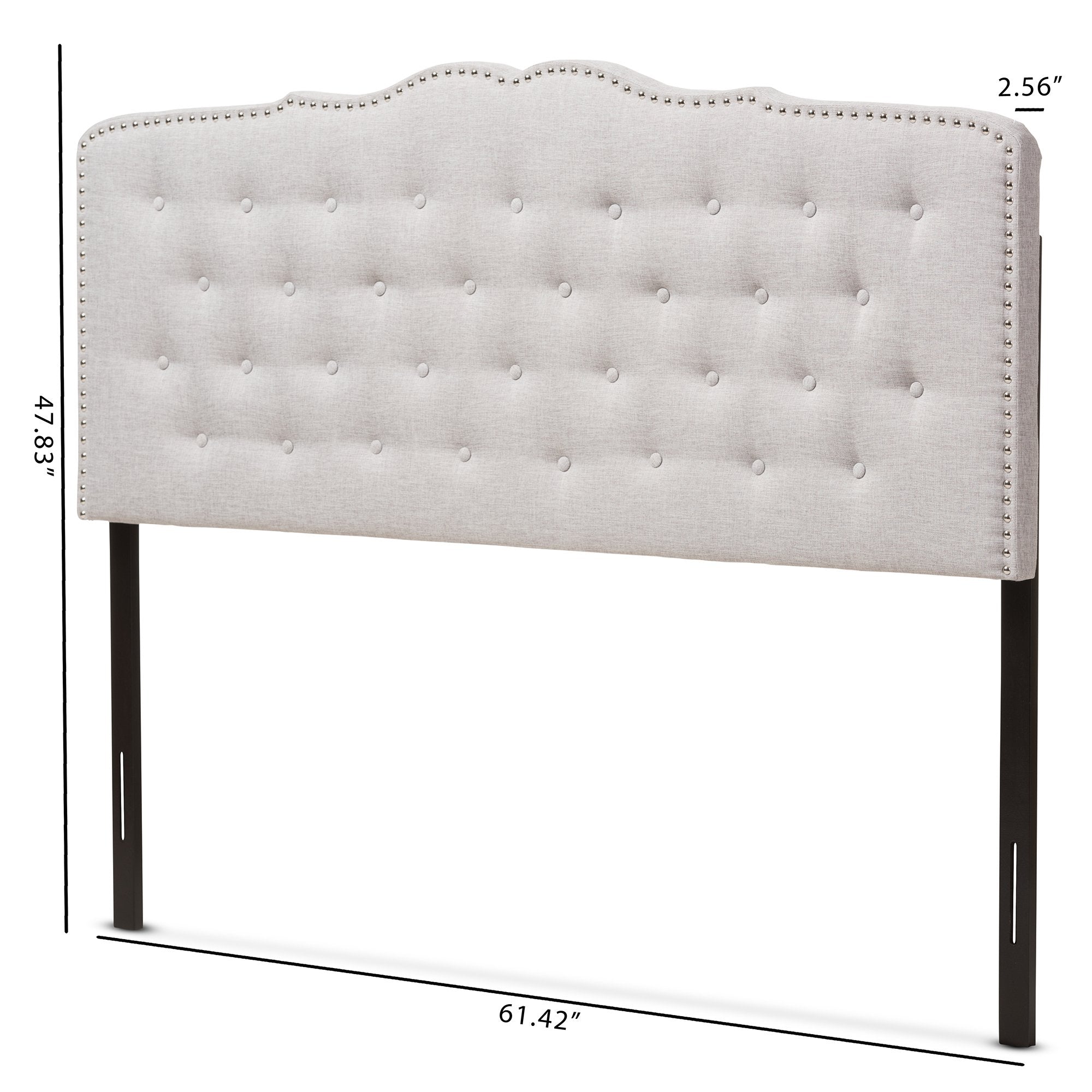 Baxton Studio Lucy Modern and Contemporary Greyish Beige Fabric King Size Headboard