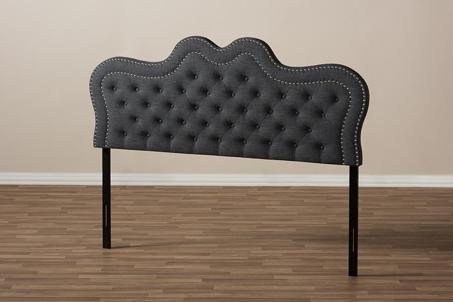 Baxton Studio Ivy Modern and Contemporary Dark Grey Fabric Full Size Headboard