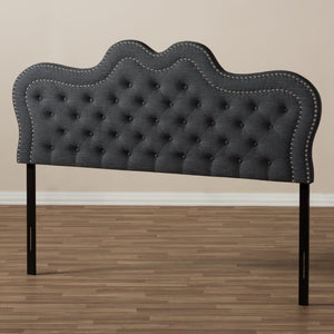 Baxton Studio Ivy Modern and Contemporary Dark Grey Fabric Queen Size Headboard