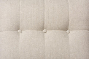 Baxton Studio Mckenzie Mid-Century Light Beige Fabric Button-Tufted 2-Piece Sectional Sofa