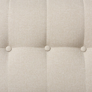 Baxton Studio Mckenzie Mid-Century Light Beige Fabric Button-Tufted 2-Piece Sectional Sofa