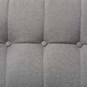 Baxton Studio Mckenzie Mid-Century Grey Fabric Upholstered Button-Tufted 2-Piece Sectional Sofa