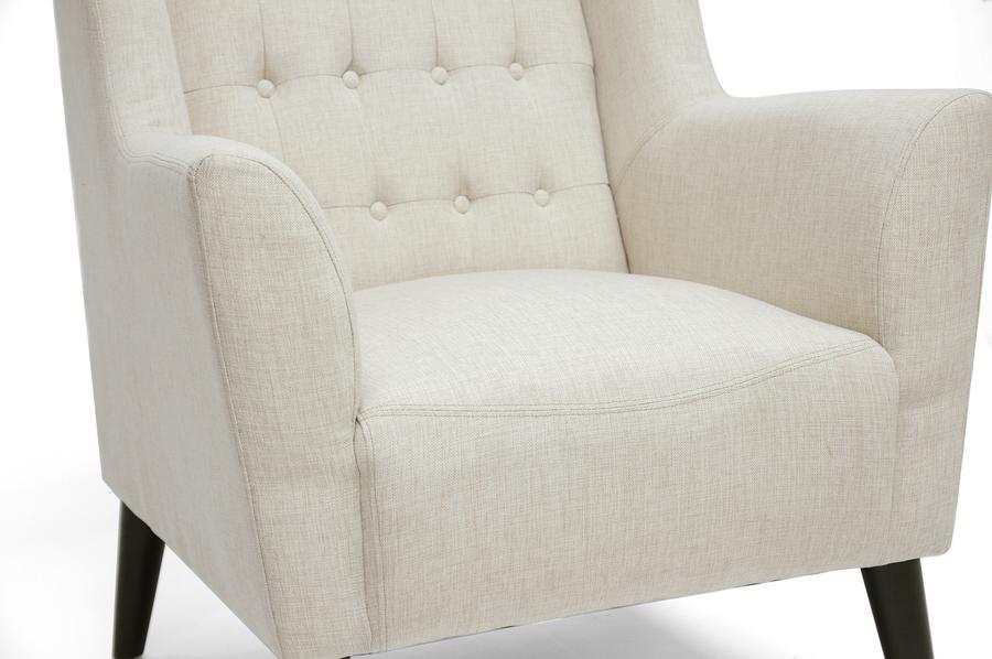 Baxton Studio Berwick Beige Linen Arm Chair