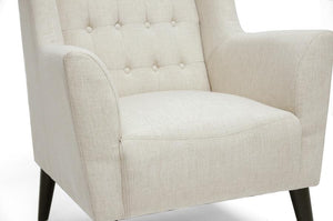 Baxton Studio Berwick Beige Linen Arm Chair