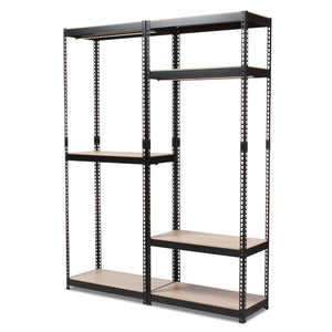 Baxton Studio Gavin Black Metal 7-Shelf Closet Storage Racking Organizer