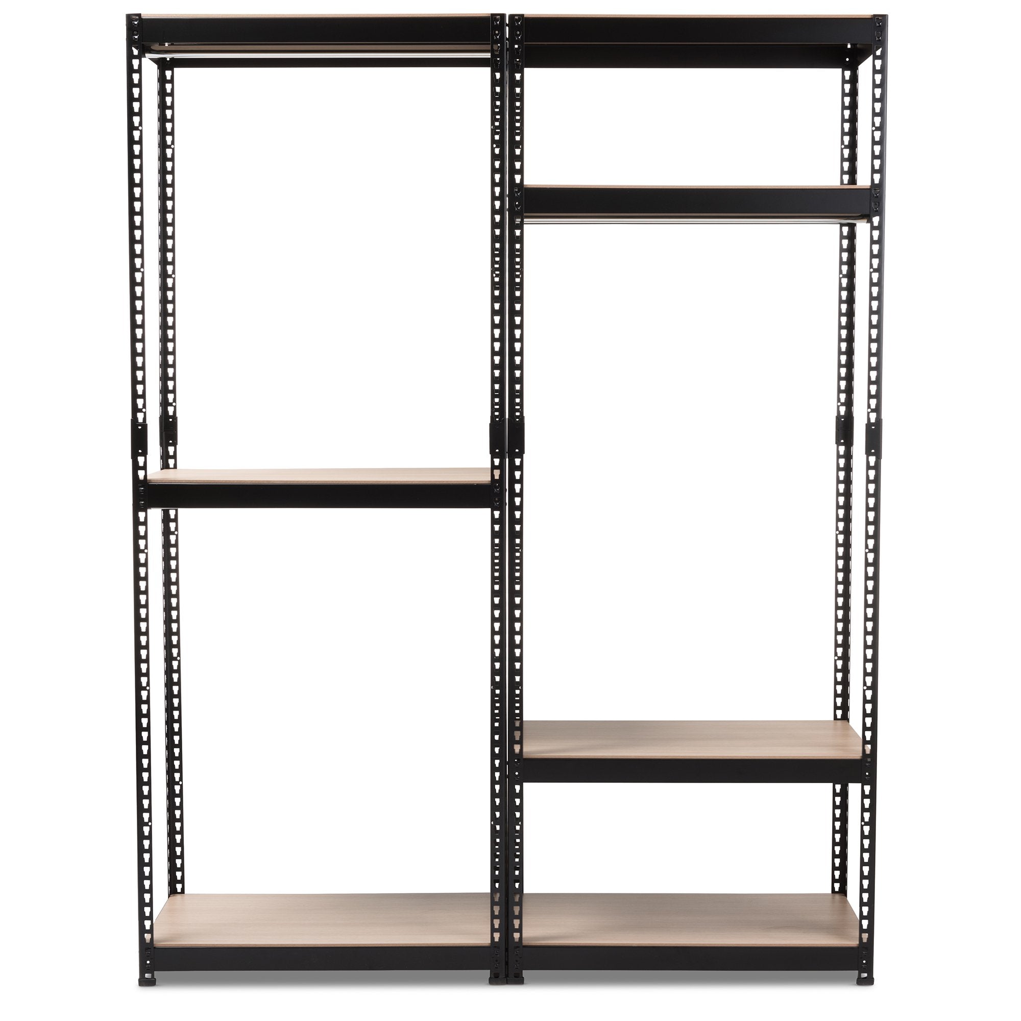 Baxton Studio Gavin Black Metal 7-Shelf Closet Storage Racking Organizer