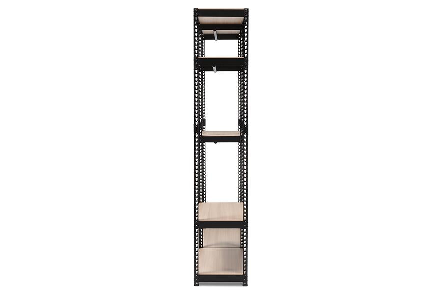 Baxton Studio Gavin Black Metal 7-Shelf Closet Storage Racking Organizer