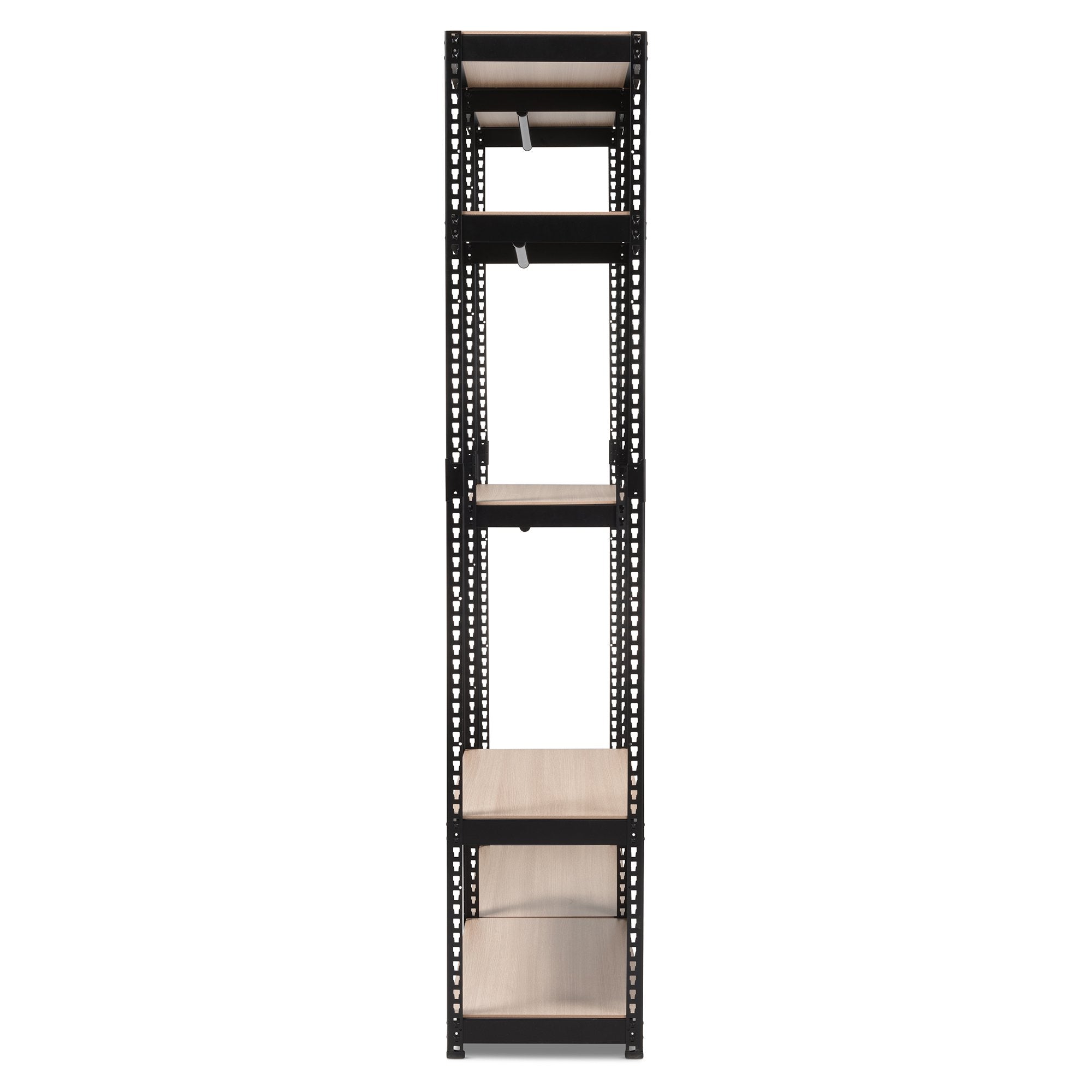 Baxton Studio Gavin Black Metal 7-Shelf Closet Storage Racking Organizer