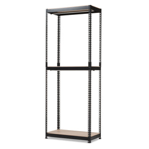 Baxton Studio Gavin Black Metal 3-Shelf Closet Storage Racking Organizer