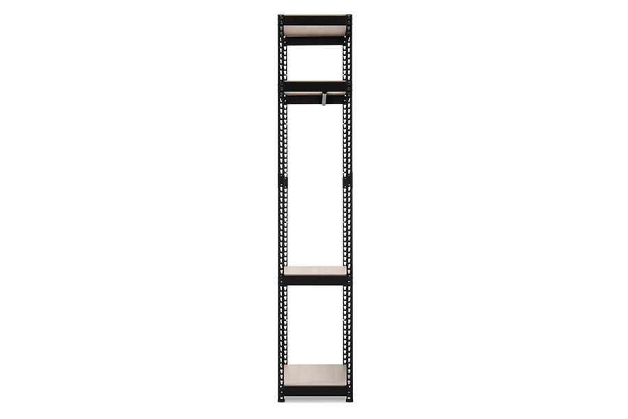 Baxton Studio Gavin Black Metal 4-Shelf Closet Storage Racking Organizer