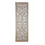 Attractive Mango Wood Wall Panel Hand Crafted With Intricate Details, White