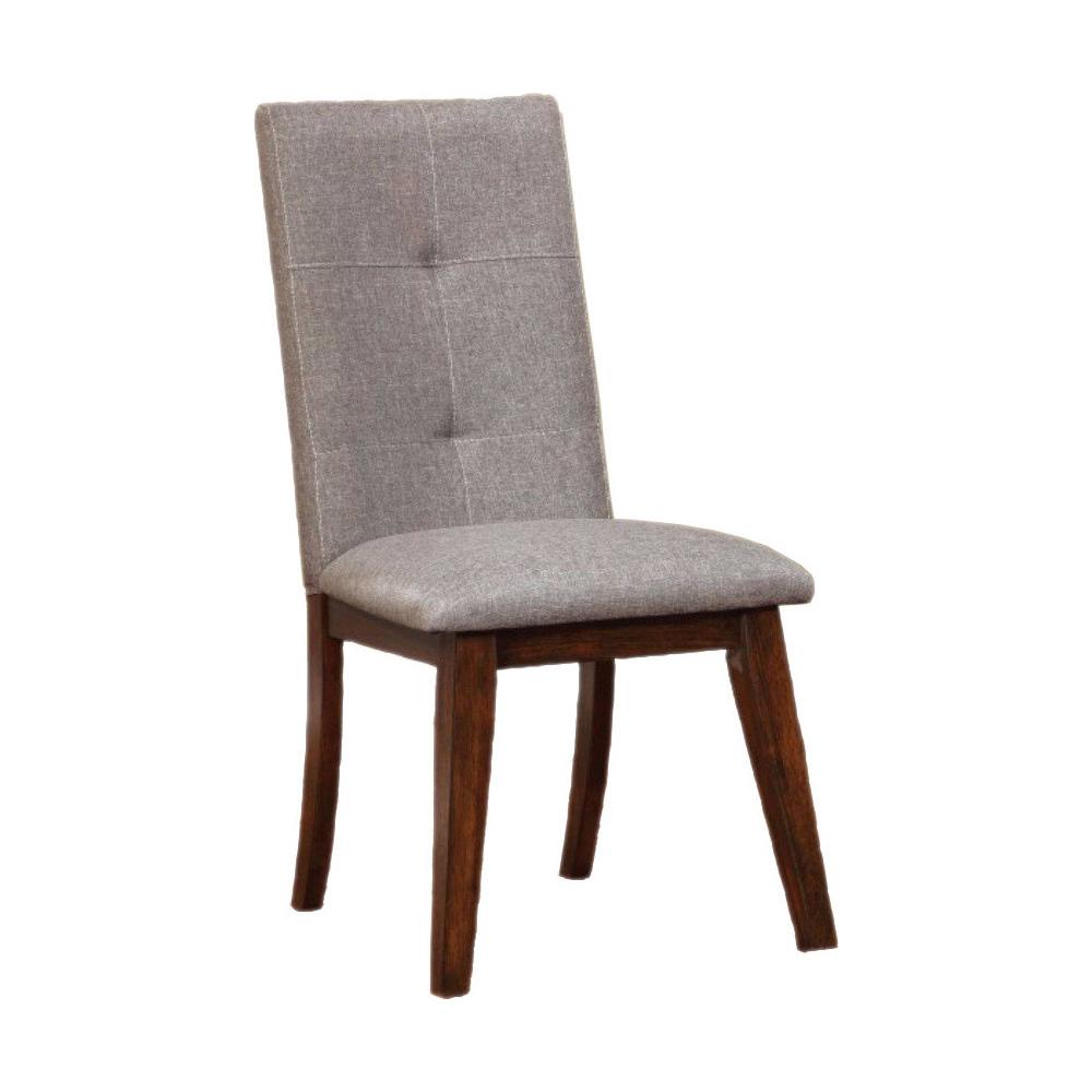 Abelone Mid-Century Modern Style Side Chair, Walnut-Set Of 2