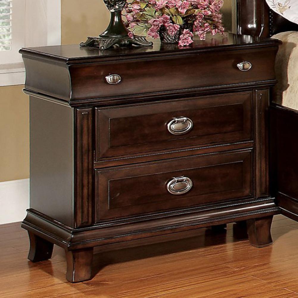 Arden Transitional Night Stand, Brown Cherry