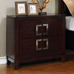 Balfour Transitional Night Stand In Brown Cherry Finish