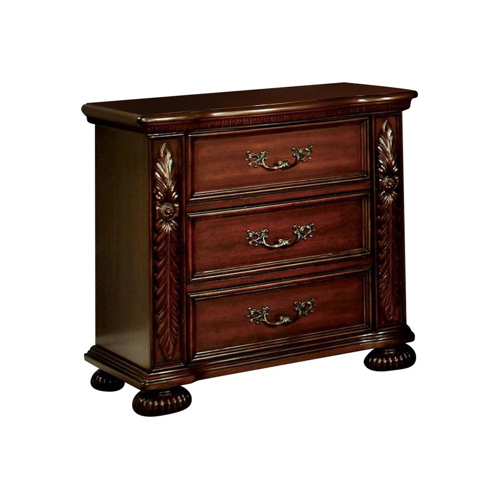 Arthur Traditional Night Stand In Brown Cherry Finish