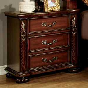 Arthur Traditional Night Stand In Brown Cherry Finish