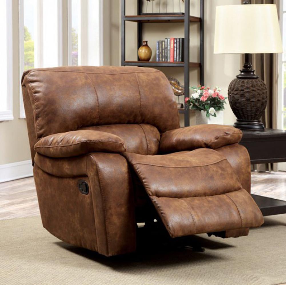 Wagner Brown Leatherette Glider Recliner