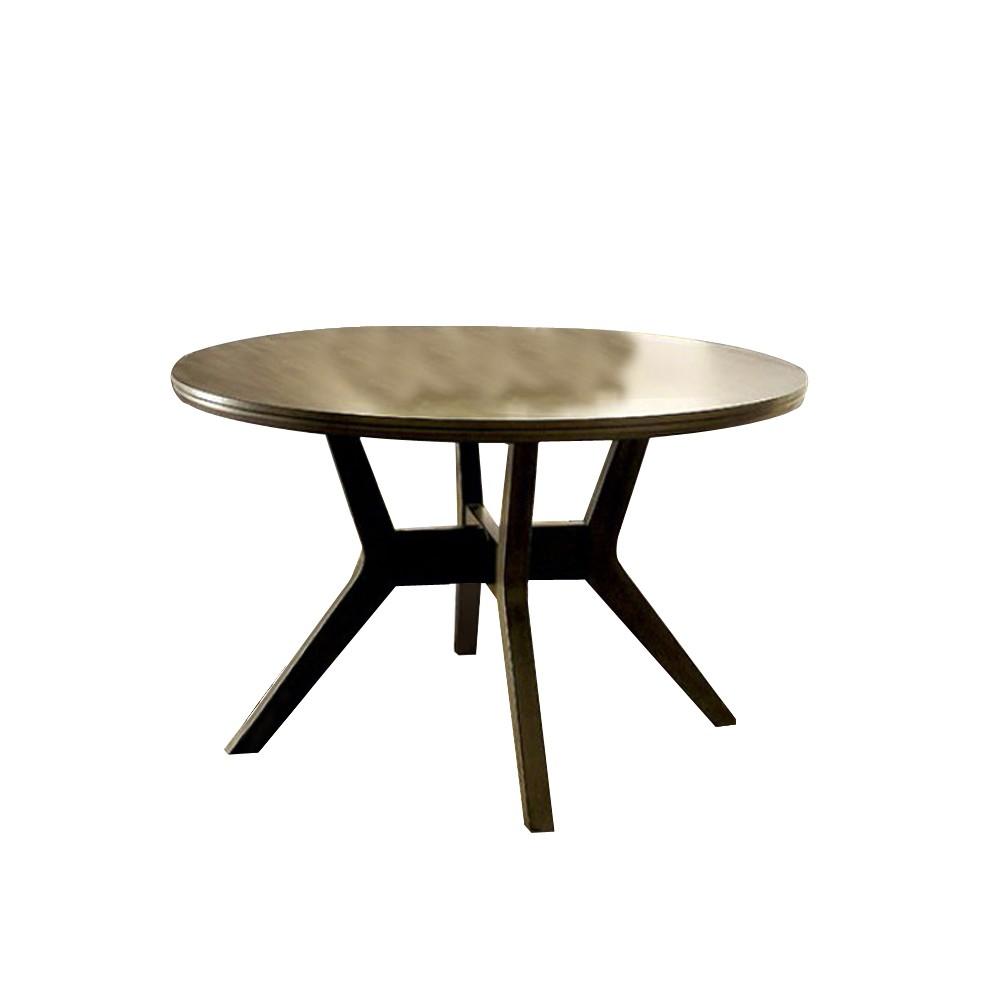 Abelone Mid-Century Modern Round Dining Table, Gray