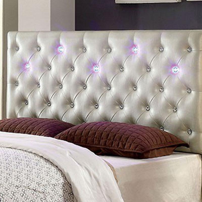 Aldebaran Contemporary Style Pearl White Headboard