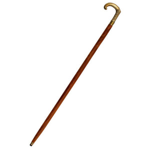 Wooden Walking Stick Cane With Elephant Trunk Brass Handle