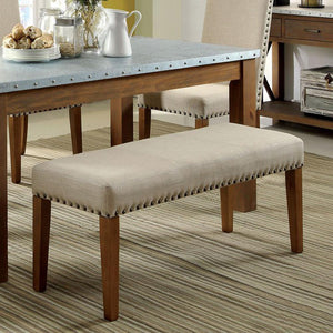 Walsh Industrial Bench Ivory & Natural Wood Finish