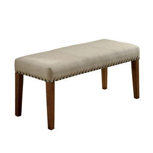 Walsh Industrial Bench Ivory & Natural Wood Finish