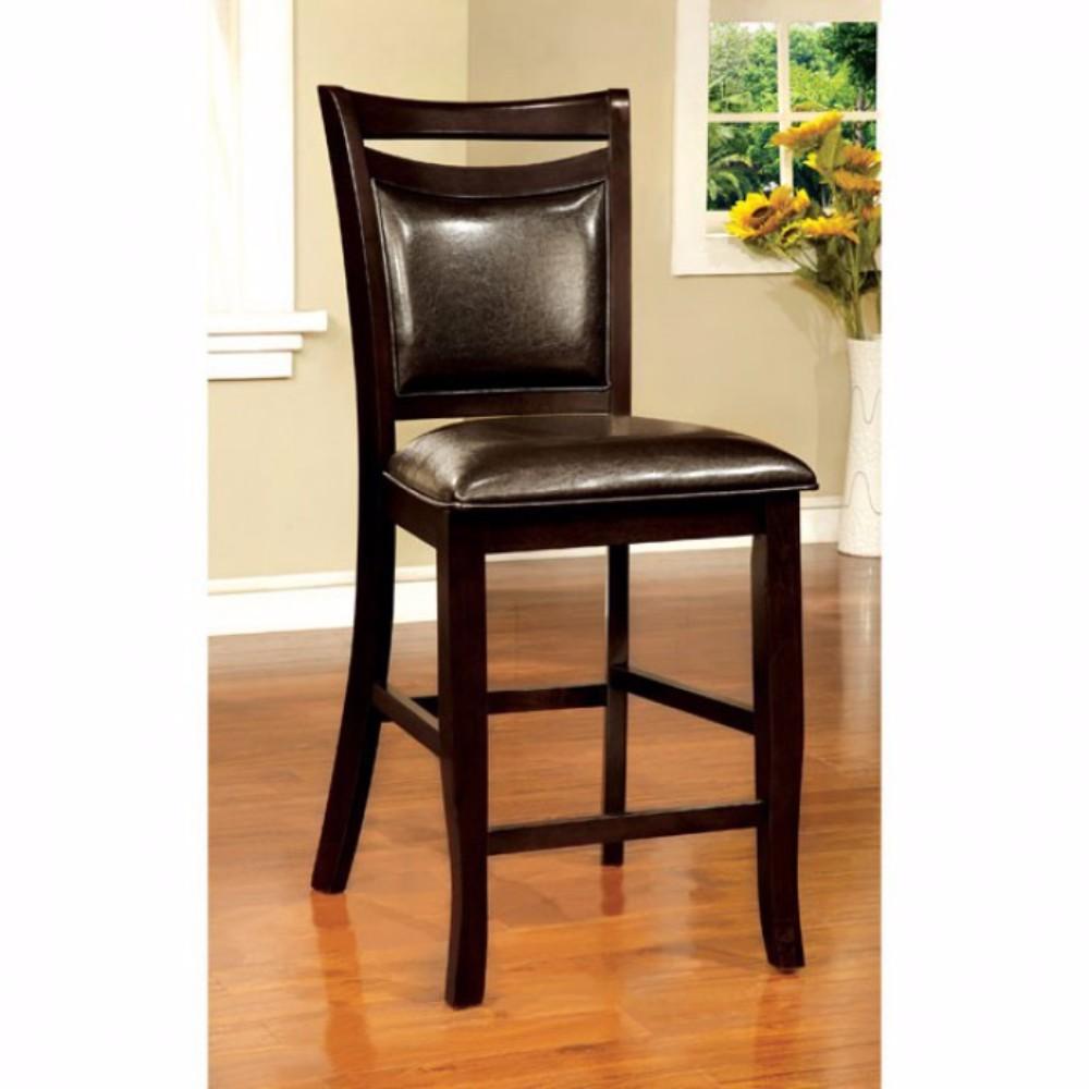 Woodside II Transitional Counter Height Chair Expresso, Set Of Two