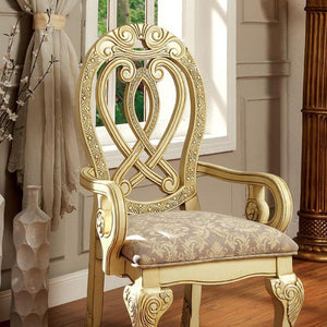 Wyndmere Traditional Arm Chair, Cream Finish, Set Of 2