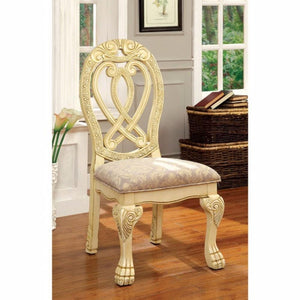 Wyndmere Traditional Side Chair, Cream Finish, Set Of 2