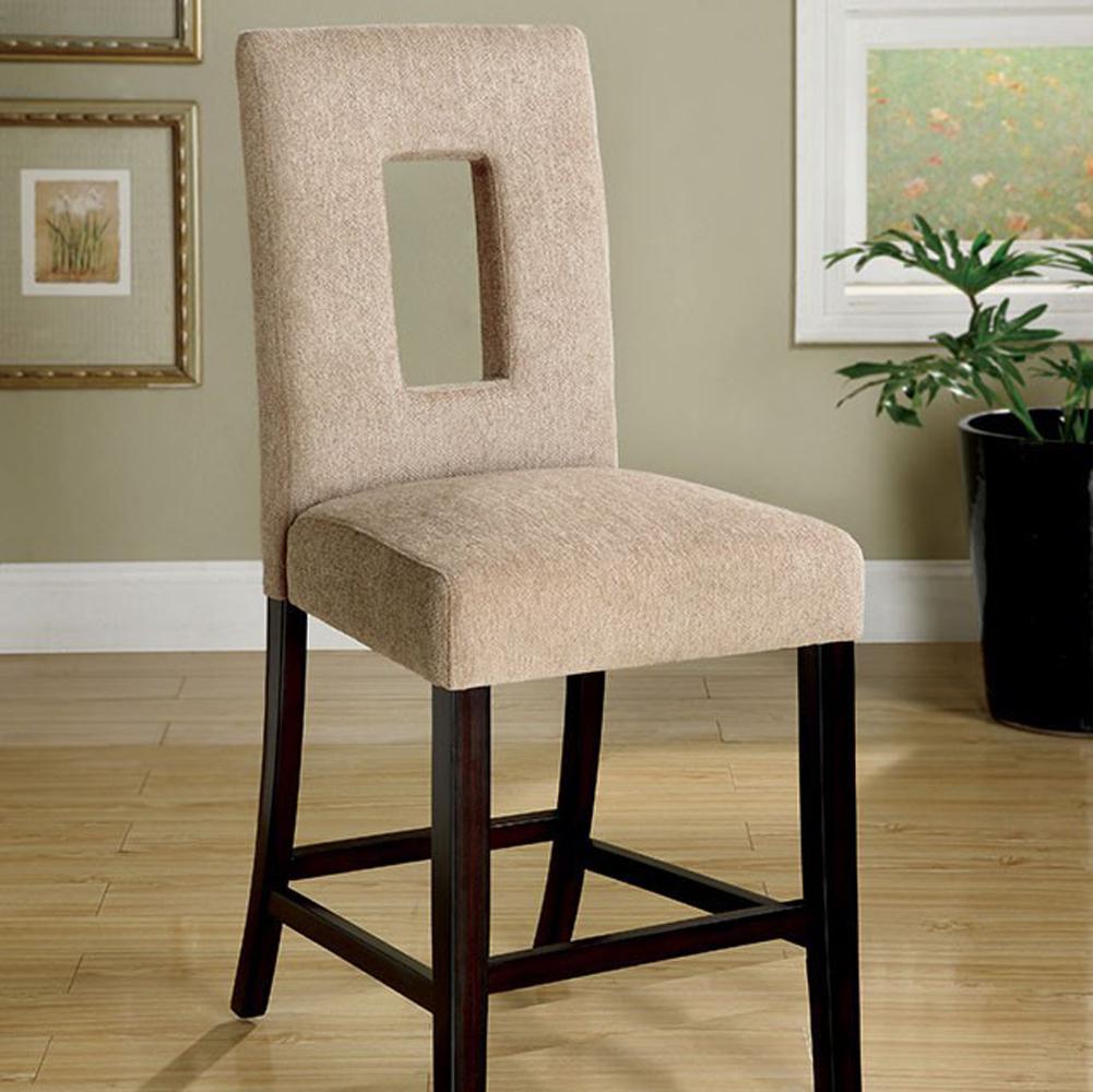 West Palm II Counter Height Chair With Fabric, Espresso, Set Of 2