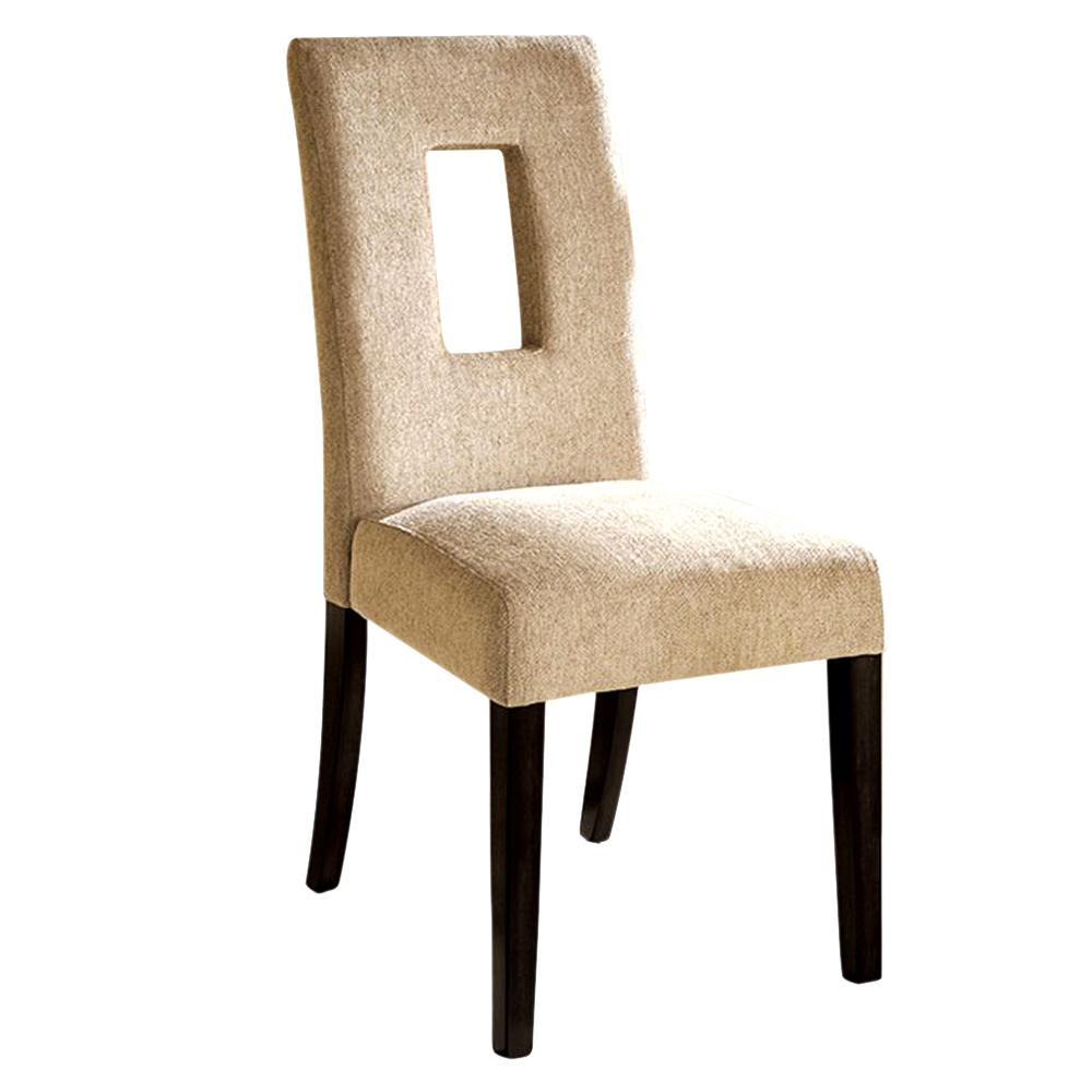 West Palm I Contemporary Side Chair With Fabric, Espresso, Set Of 2