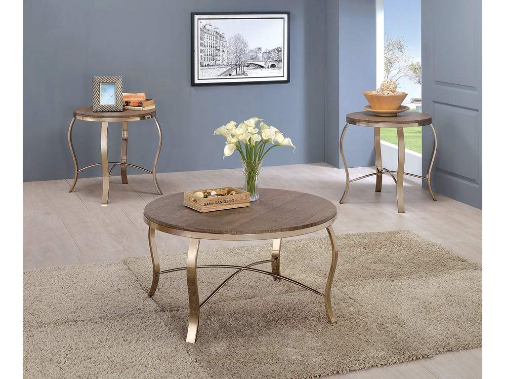 Wicklow Transitional 3 PIECE TABLE SET, CHAMPAGNE