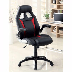 Argon Contemporary Racing Car Office Chair, Black & Red Finish