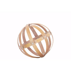 Bamboo Orb Dyson Sphere Design - Medium - Brown - Benzara