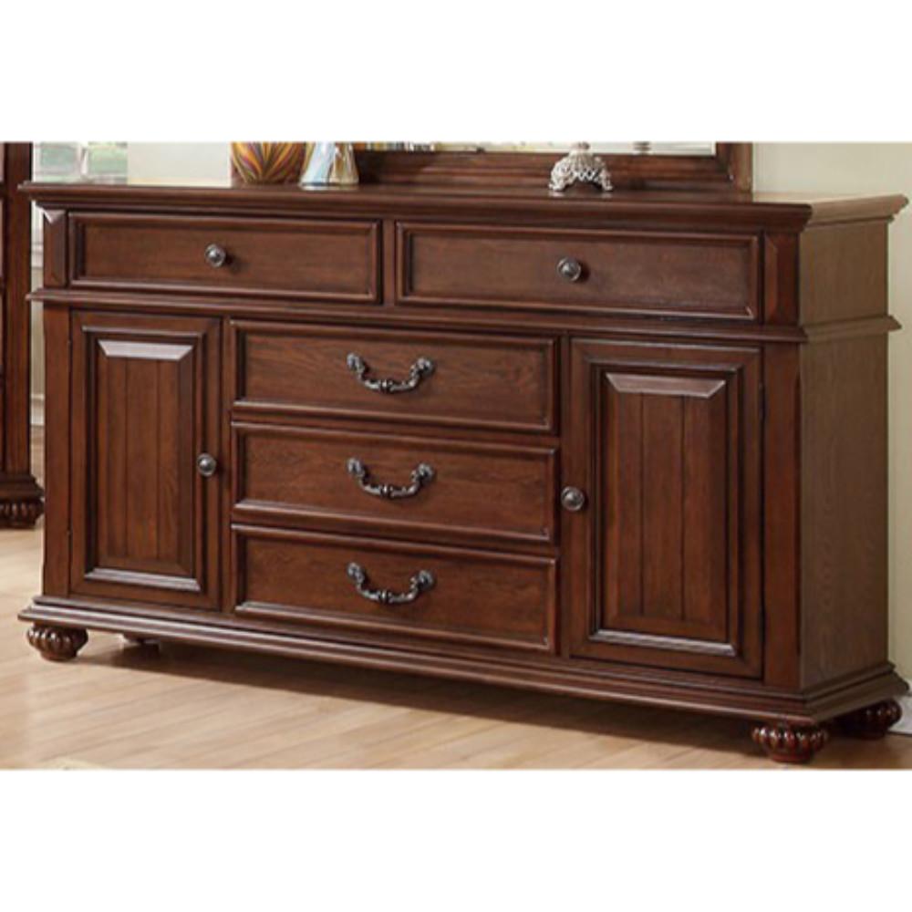 Astounding Wooden Dresser In Traditional Style, Antique Dark Oak Brown