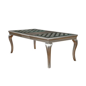 Amina Contemporary Style Elegant Dining Table, Silver