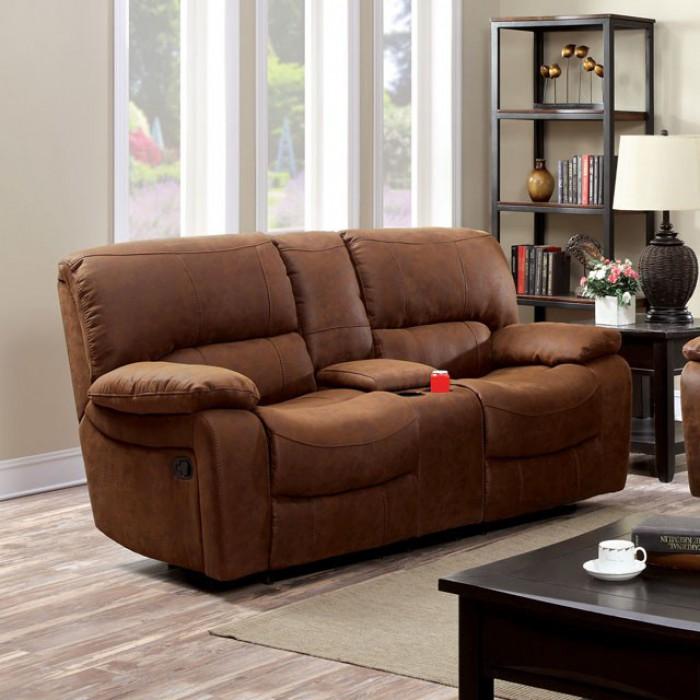 Wagner Motion Love Seat Transitional Style, Brown